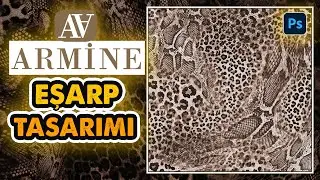 ARMİNE EŞARP TASARIMI | How to draw Armine scarf  design!  #armine #leopardprint #snakeprint #scarf