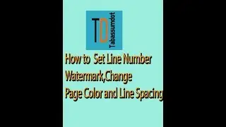 How to set line number | Set watermark | Change page Color | Change line Spacing  in MS Office Word