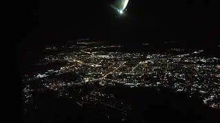 Ночной Новосибирск вид из самолета
