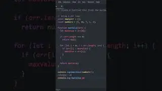 Create a function that finds the maximum value in an array of numbers | JS Exercise 6