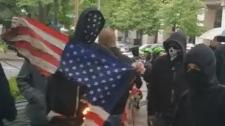 ANTIFA UNMASKED - MAN CONFRONTS PROTESTER - PORTLAND -