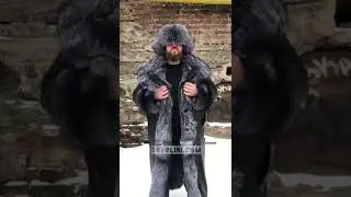 Эксклюзивный мужской кожаный плащ с мехом внутри