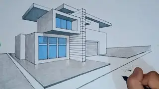 Arsitektur 57 - Menggambar Rumah Perspektif 2Titik Hilang •|| Gambar Teknik