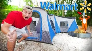 $1,000 Overnight Walmart Survival Challenge on GOAT ISLAND (ft. AYO FISHING!)