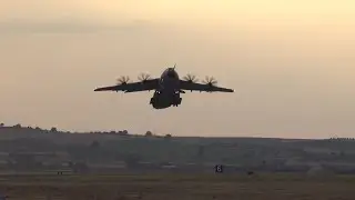 AFW 2023 Belgian Air Force Airbus A400M Atlas takeoff at Tanagra Air Base