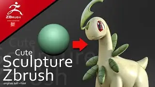 Bayleef pokemon - Zbrush Speed Sculpt timelapse in 6 min.