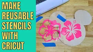 How to Make Reusable Stencils with Cricut - Stenciling on wood