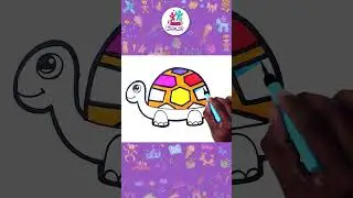 ✏️🐢 How to Draw A Cute Rainbow Turtle🌈 #shorts #youtubeshorts #turtle #drawingforkids #howtodraw