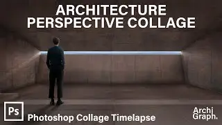 Architectural Perspective Collage in Photoshop; Start to Finish Timelapse