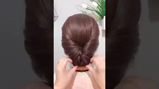 beautiful hair bun to do with dresses❤#shorts
