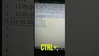 Insert today date in excel.