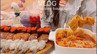 ENG) Vlog of a living alone 🍣 Making sushi in the corner of your room. My own small dailylog cooking
