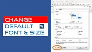 How to Change Default Font in Word | Set Default Font and Font Size in MS Word