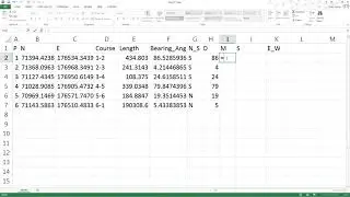 Bearings and Distances from Northings and Eastings in Excel
