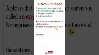 noun phrase | phrase noun | types of phrase | phrases and clauses | english grammar |