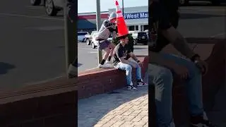 TRAFFIC CONE ON HEAD PRANK! 😂