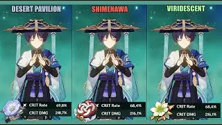 Wanderer/Scaramouche - Desert Pavilion vs Shimenawa vs Viridescent | Artifact Comparison
