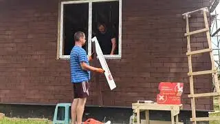 Установка окон ПВХ в деревянном доме .