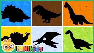Let's guess what kind of dinosaur it is? | Shadow Dinosaur Puzzle | T Rex? Brachiosaurus? | NINIkids