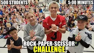 ROCK PAPER SCISSORS CHALLENGE vs 500 STUDENTS in less than 5 MINUTES!