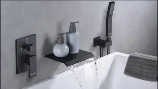 Bostingner Waterfall Bathtub Faucet Set with Sprayer