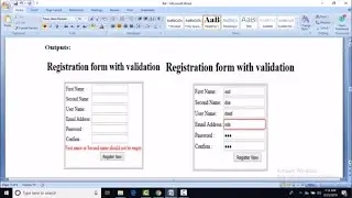 Registration form with validation in html using javaScript
