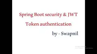 01 Spring security and JWT token authentication introduction