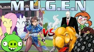 MUGEN Battle 346: Minion Pig, Chunli, Fluttershy, Rarity vs Slender Man, Vicky, Gurospooo, Jinmen