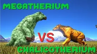 Megatherium VS Chalicotherium and Allosaurus || ARK: Survival Evolved || Cantex