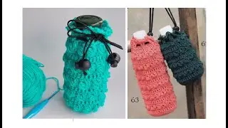 Сумка для бутылки с водой крючком↓Crochet a Water Bottle Holder↓Bottle case↓Чехол на бутылку МК №388