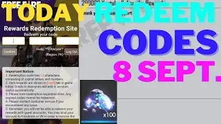 Today Redeem Code Free Diamonds || 8 September 2021 || Garena Free Fire || Rewards Redemption Site