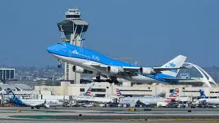 KLM 747 Combi PH-BFY Departing LAX