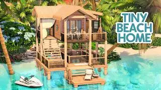 TINY MODERN BEACH HOUSE 🌊 The Sims 4 Speed Build (no talking) | No CC