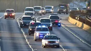 President Barack Obama's Motorcade on the Kennedy Expressway in Chicago ( I-90 )  [11.25.2014]