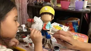 Выиграла копилку и раскрасила её акриловыми красками 🎨