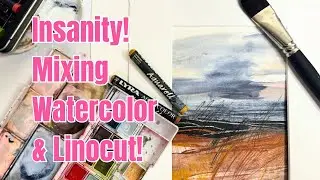 Blending Watercolor & Linocuts! #Watercolor #MixedMedia #art