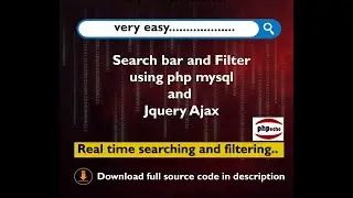Search bar using php mysql and ajax |  Search bar  and Filtering (Both)