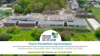 Construction d'un nouveau bâtiment à l'Agrocampus Tours - suivi chantier en avril 2024