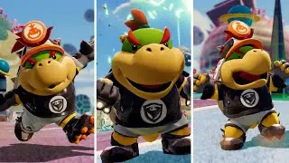 Mario Strikers Battle League Bowser Jr. ALL Animations! DLC 3rd Update