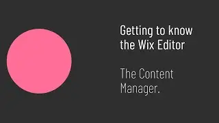 Getting to know the Wix Editor: The Content Manager