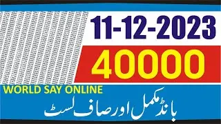 40000 Premium prize bond Draw No 27 11 December 2023 -Full List 40000 Prize Bond Premium List Today