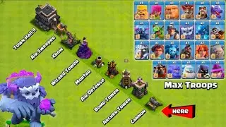 Max Troops vs Town hall 9 Linear Defense - Clash Of Clans