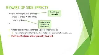 COMP1010 Function Side Effects