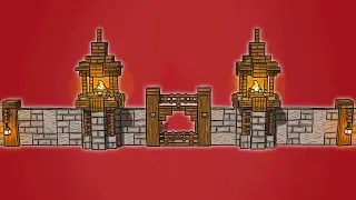 Minecraft: Build a Medieval Gate Wall Tutorial [Step by Step]