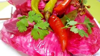 Qizil lavlagi bilan karam tuzlash Самая Простая Маринованная капуста со Свеклой по домашнему