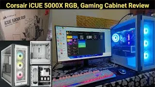 Corsair : iCUE 5000X RGB Tempered Glass Mid-Tower Gaming Cabinet - White