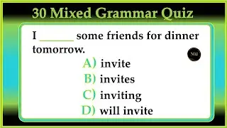 English Tenses | 30 Mixed Grammar Quiz | All tenses practice Exercise | No.1 Quality English