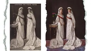 Colouring Olga and Tatiana Romanov  using Photoshop tutorial | Romanov History in colour