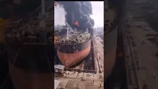 Fire 🔥 Due to gross violation of safety during repair work #marine #ship #sea