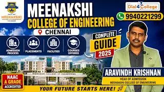 Meenakshi College of Engineering Chennai Head - Admission Process|Placements, Facilities 📞9940221299